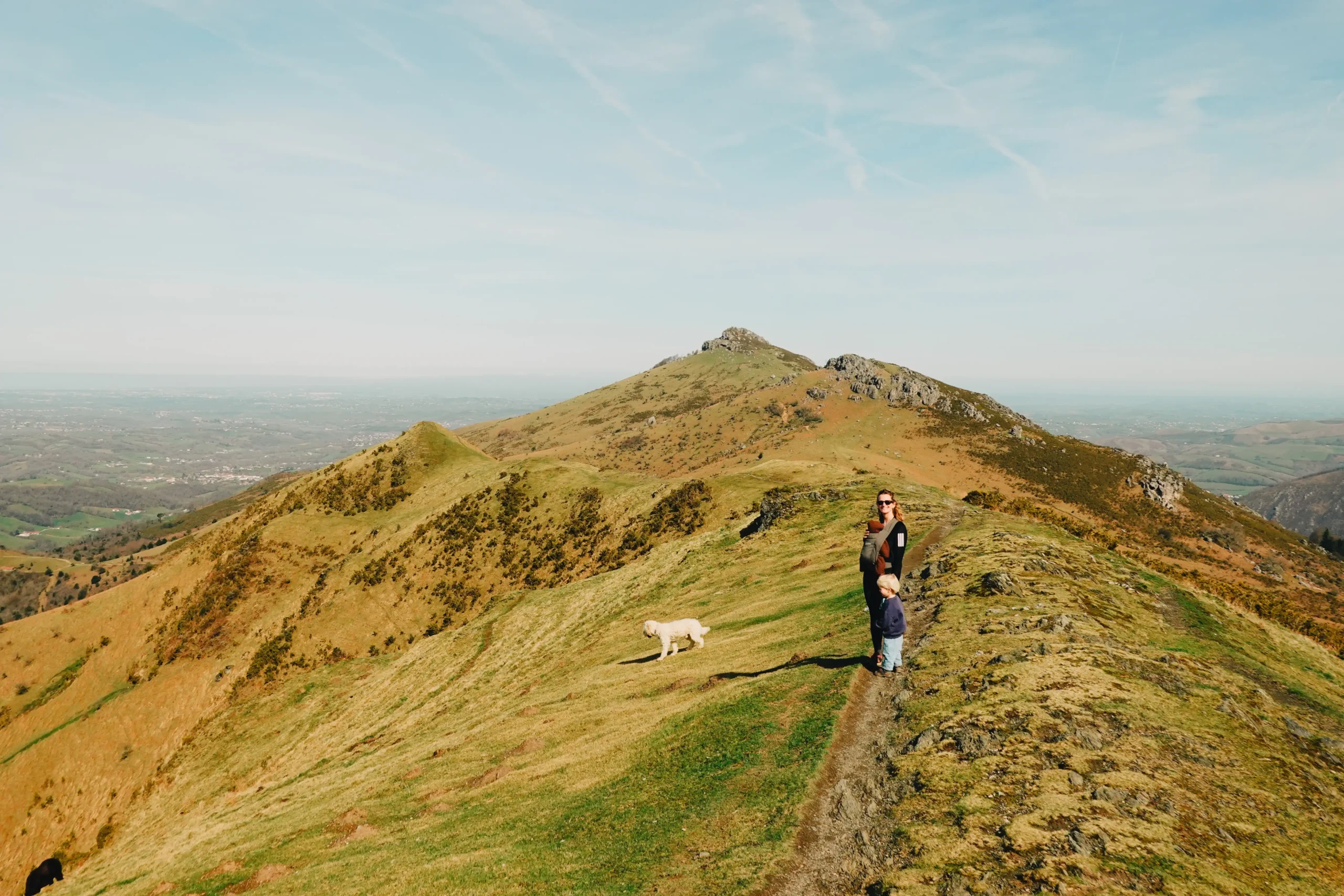 Astrid on a mountain ridge in the Basque Country