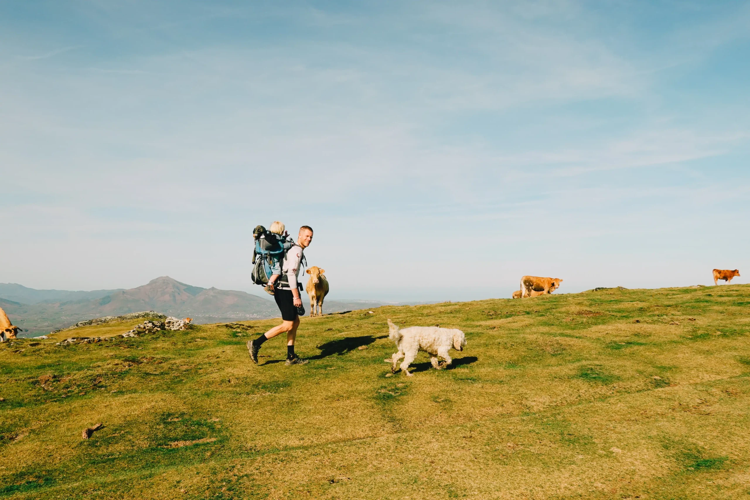 Nils hiking in the French Basque Country with family