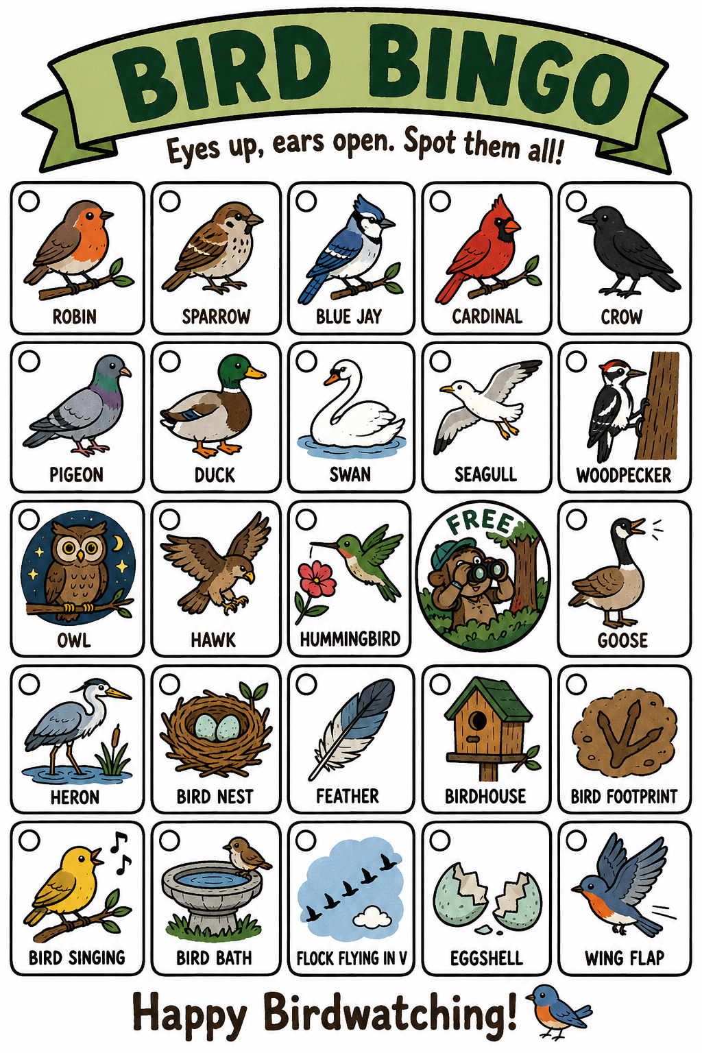 Bird Bingo printable