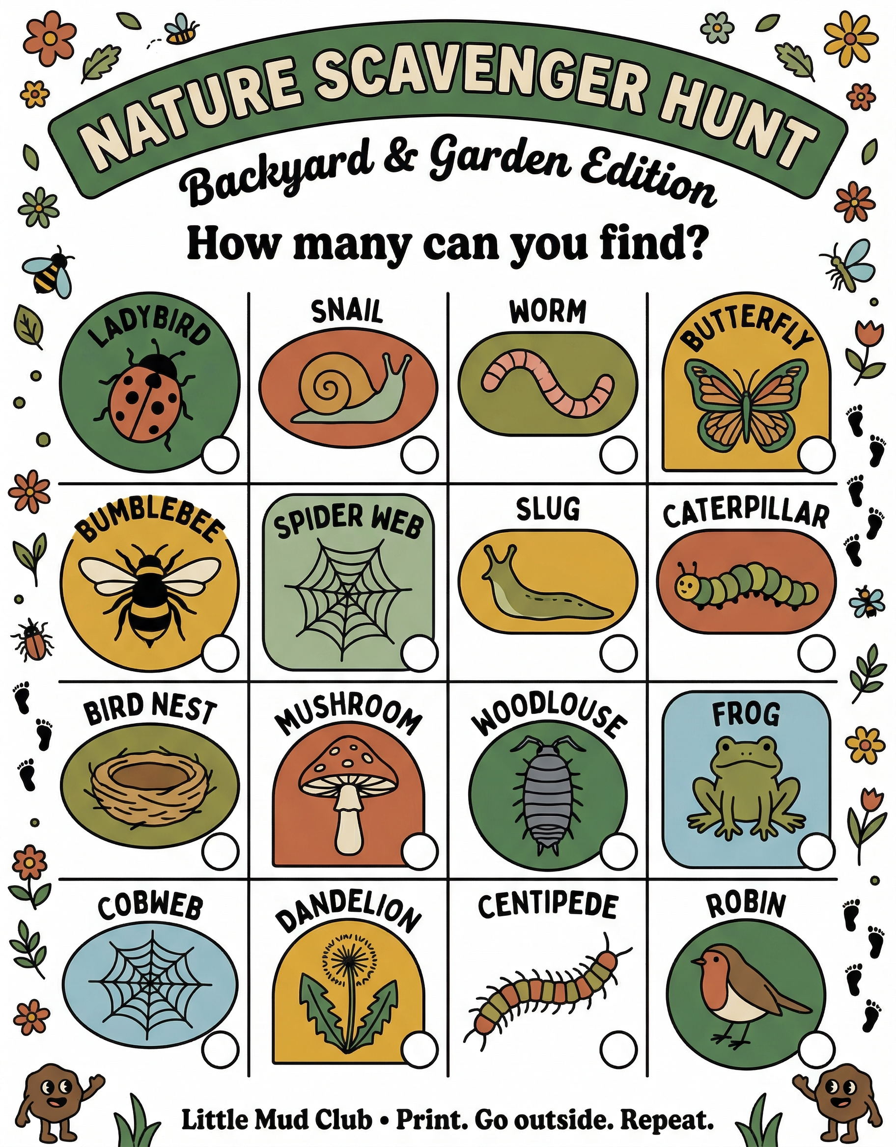 Backyard Scavenger Hunt printable