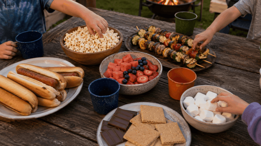 campsite for backyard camping with kids