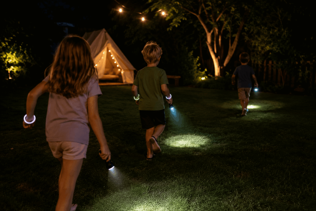 flashlight game for kids on camping trip