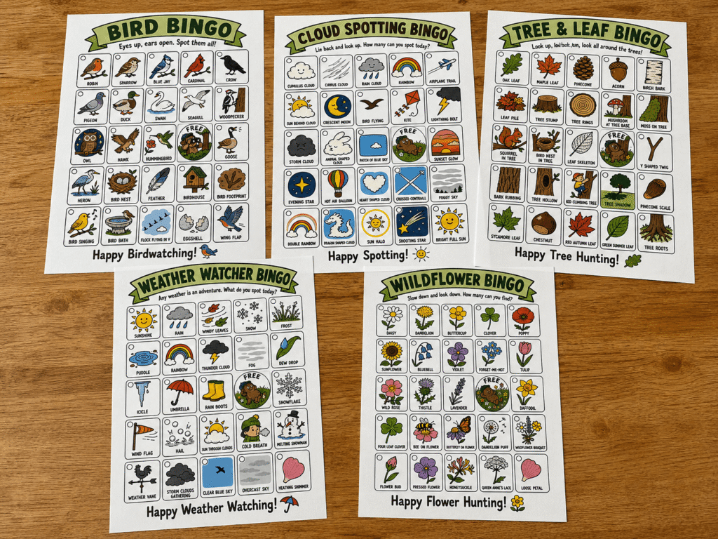 Bingo scavenger hunts for kids