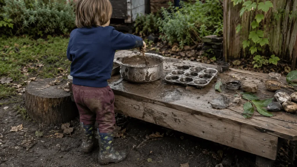gardening with kids mud play activities