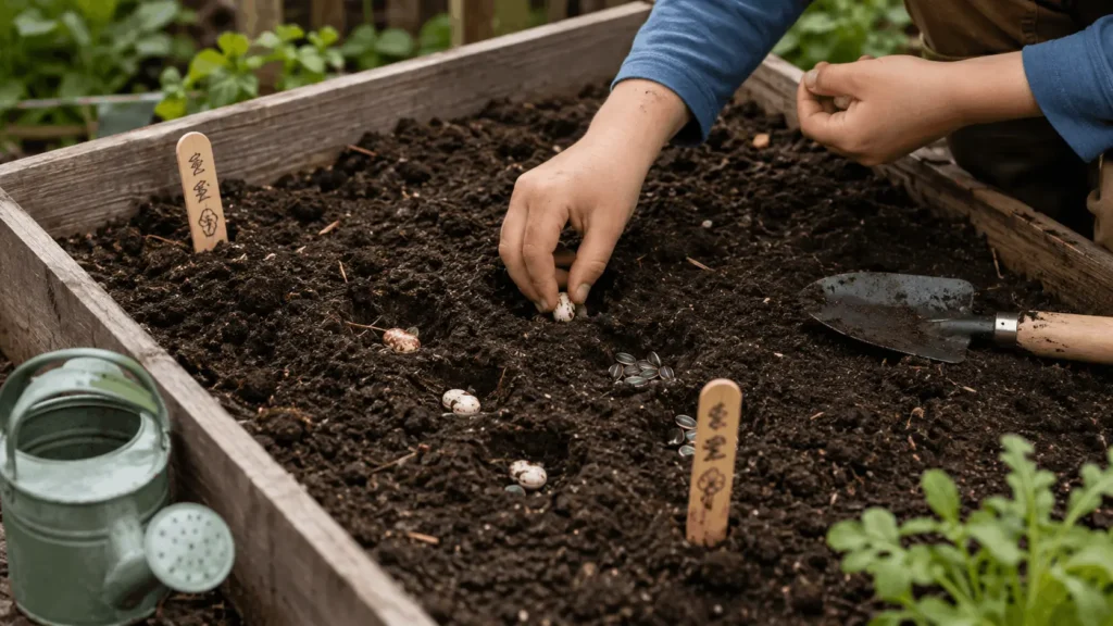 gardening with kids planting seeds